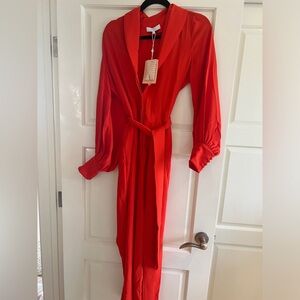 Pearl by Lela rose NWT poppy long sleeve jumpsuit fluid crepe full sleeve